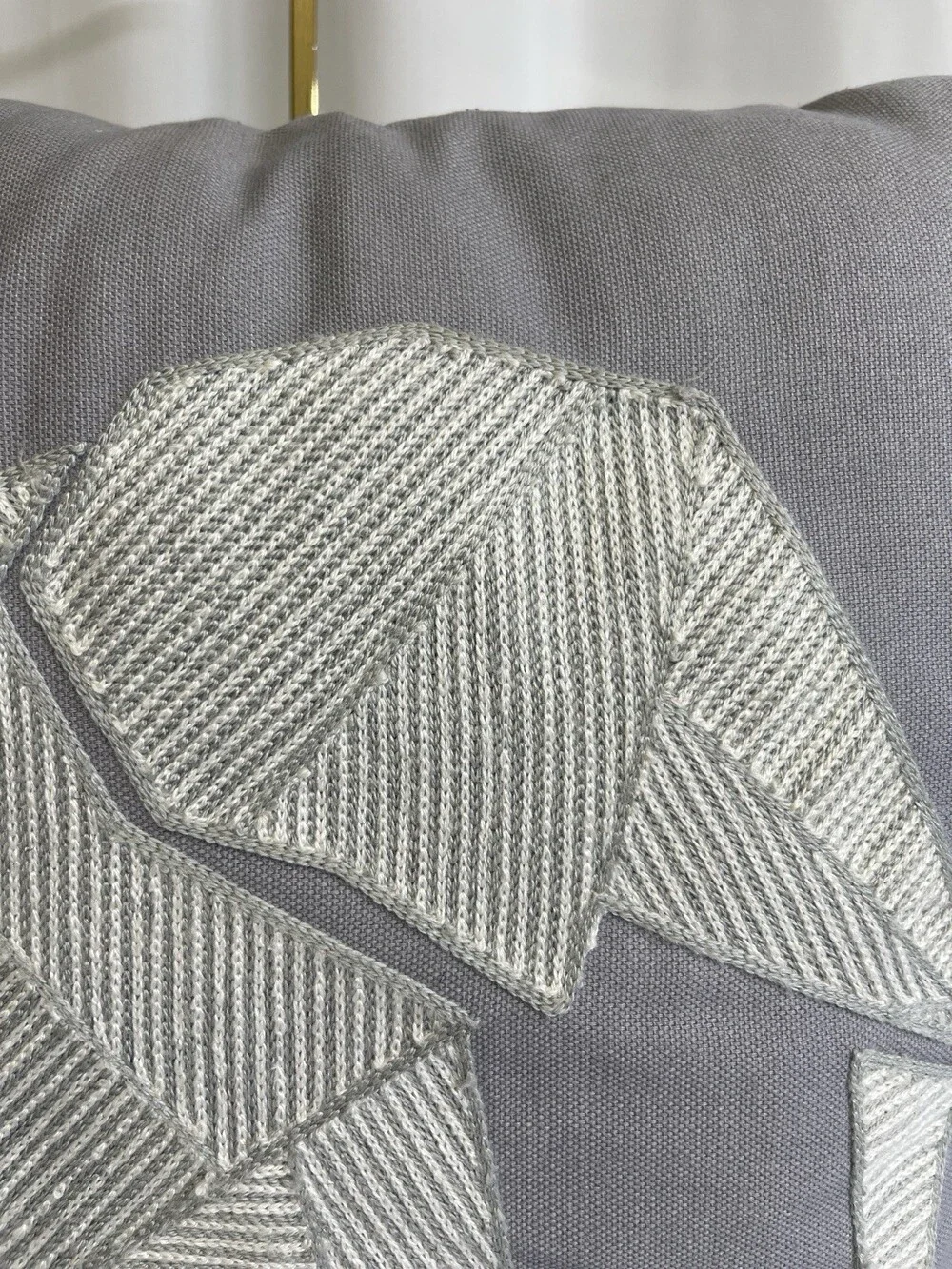 Brooklyn Loom Gray Elephant Throw Pillow Geometric Applique Decorative Accent